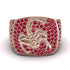 Scorpion Men Ruby Signet Ring - Sean No. 11